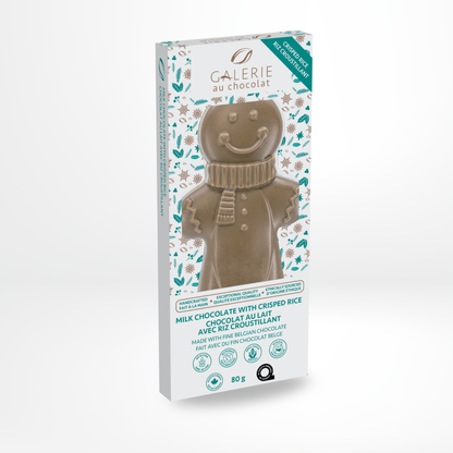 Gingerbread Man Shaped - Milk Chocolate & Crisped Rice 80g
