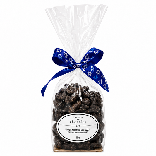 Pareve - Dark chocolate raisin clusters 400g